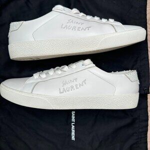 Saint Laurent Court Classic Python Low-Top 'White'| Womens: 38